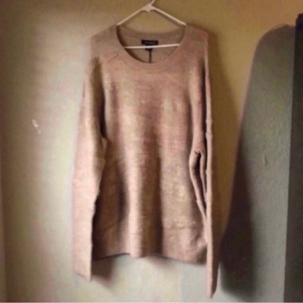 New Treasure & Bond Sweater Women’s Light Brown Tan Crew Neck Knit Casual XXL